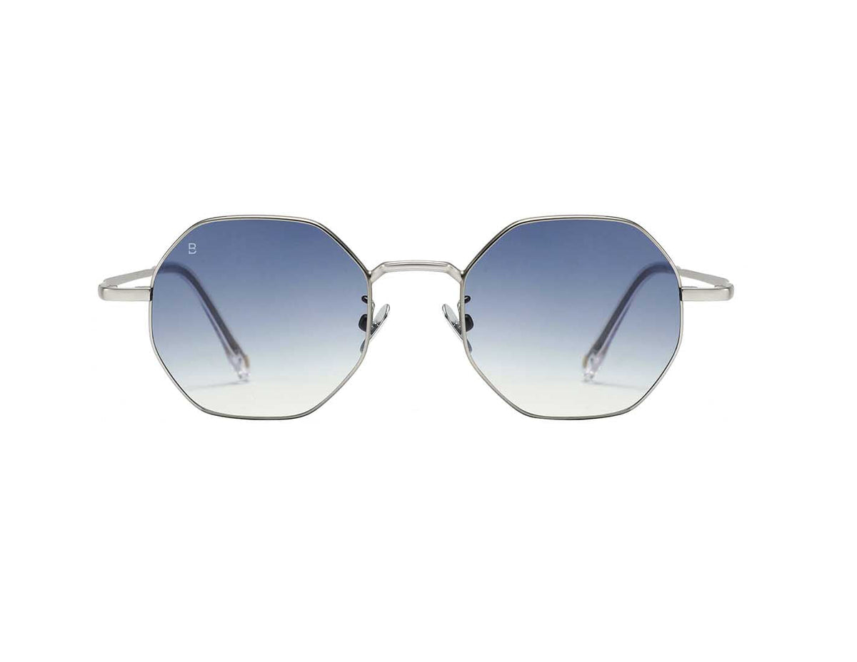 Lunettes de soleil Bali Ice argent verres bleus - GiuGiu Opticiens