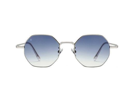 Lunettes de soleil Bali Ice argent verres bleus - GiuGiu Opticiens