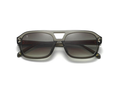 Lunettes de soleil Bali Lenox gris transparent verres verts - GiuGiu Opticiens
