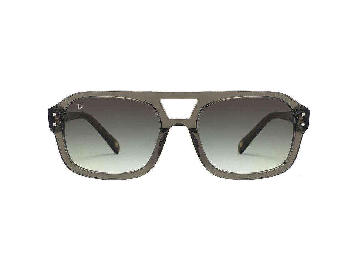Lunettes de soleil Bali Lenox gris transparent verres verts - GiuGiu Opticiens