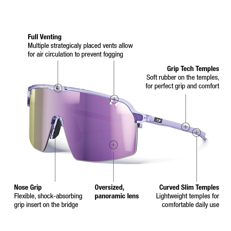 Lunettes de soleil Julbo Intensity violet clair – vue 6