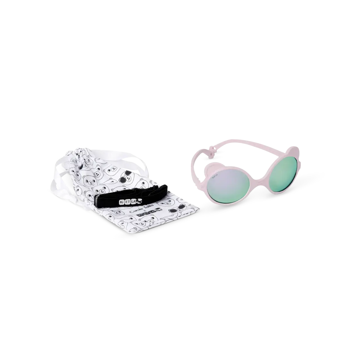 Lunettes de soleil bébé Ki ET LA Ourson rose pâle – vue 3