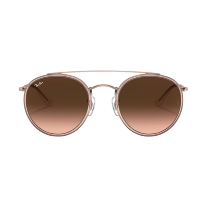 Lunettes de soleil Ray-Ban RB3647N Round Double Bridge cuivre – vue 1