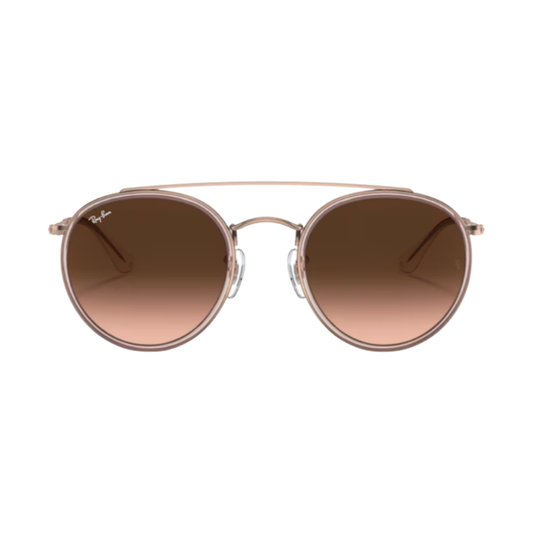 Lunettes de soleil Ray-Ban RB3647N Round Double Bridge cuivre – vue 1