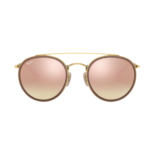 Lunettes de soleil Ray-Ban RB3647N Round Double Bridge or – vue 1