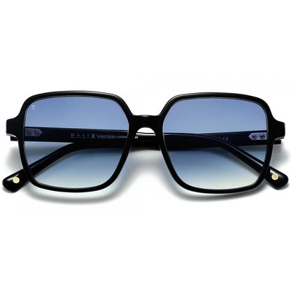 Lunettes de soleil Bali Eyewear X Venise, monture noire, verres bleus – vue 3